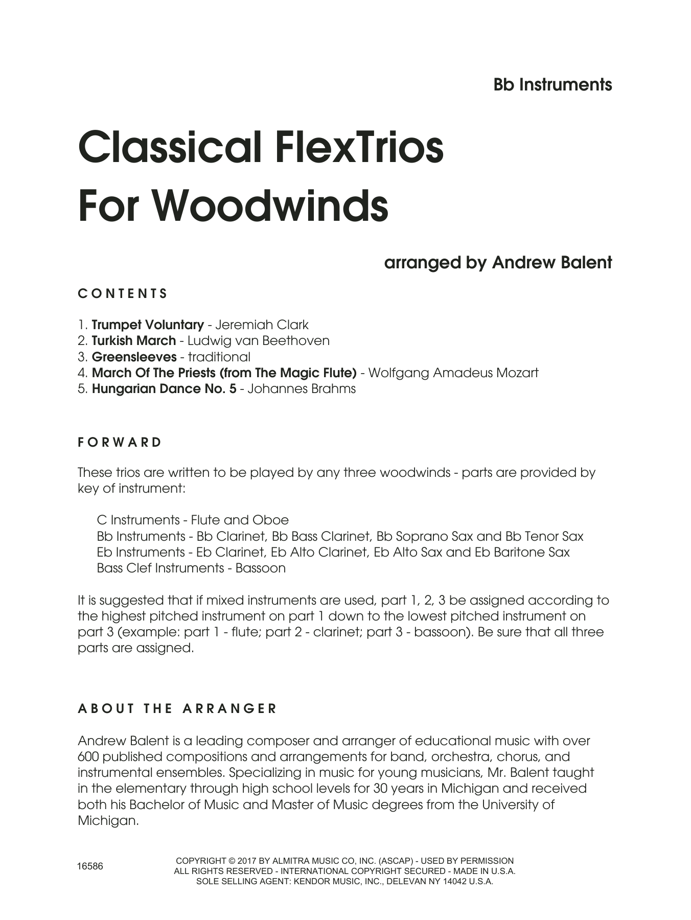 Download Andrew Balent Classical FlexTrios For Woodwinds - Bb Sheet Music