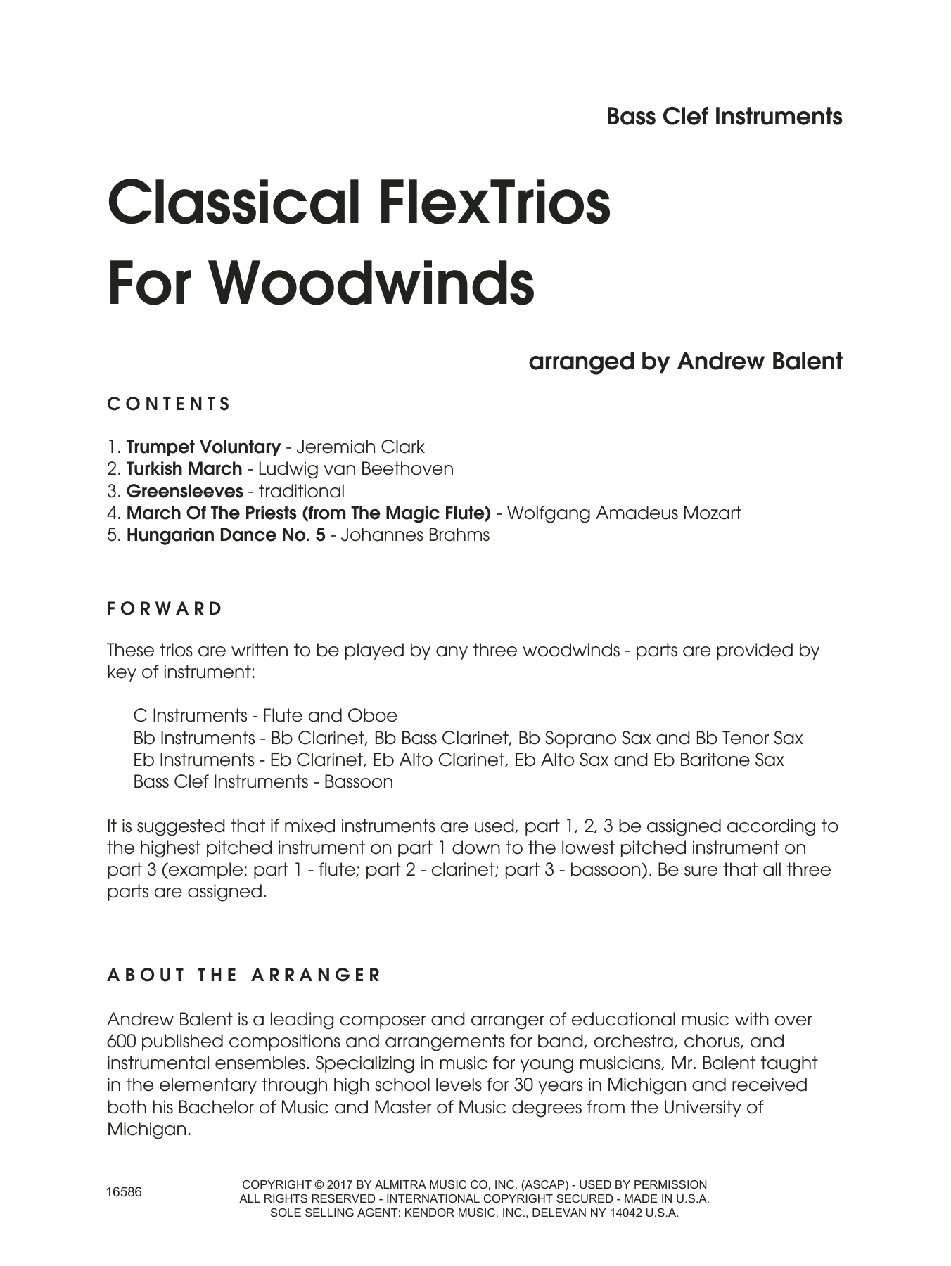 Download Andrew Balent Classical FlexTrios For Woodwinds - C B Sheet Music