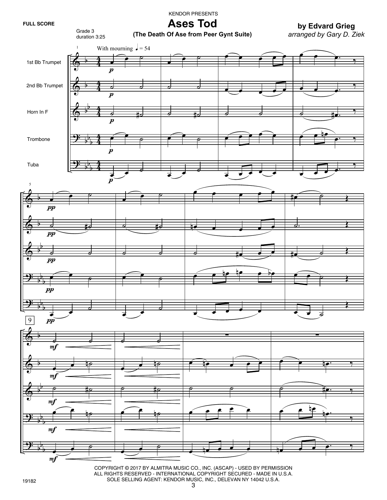 Download Garry D. Ziek Classics For Brass Quintet - Full Score Sheet Music