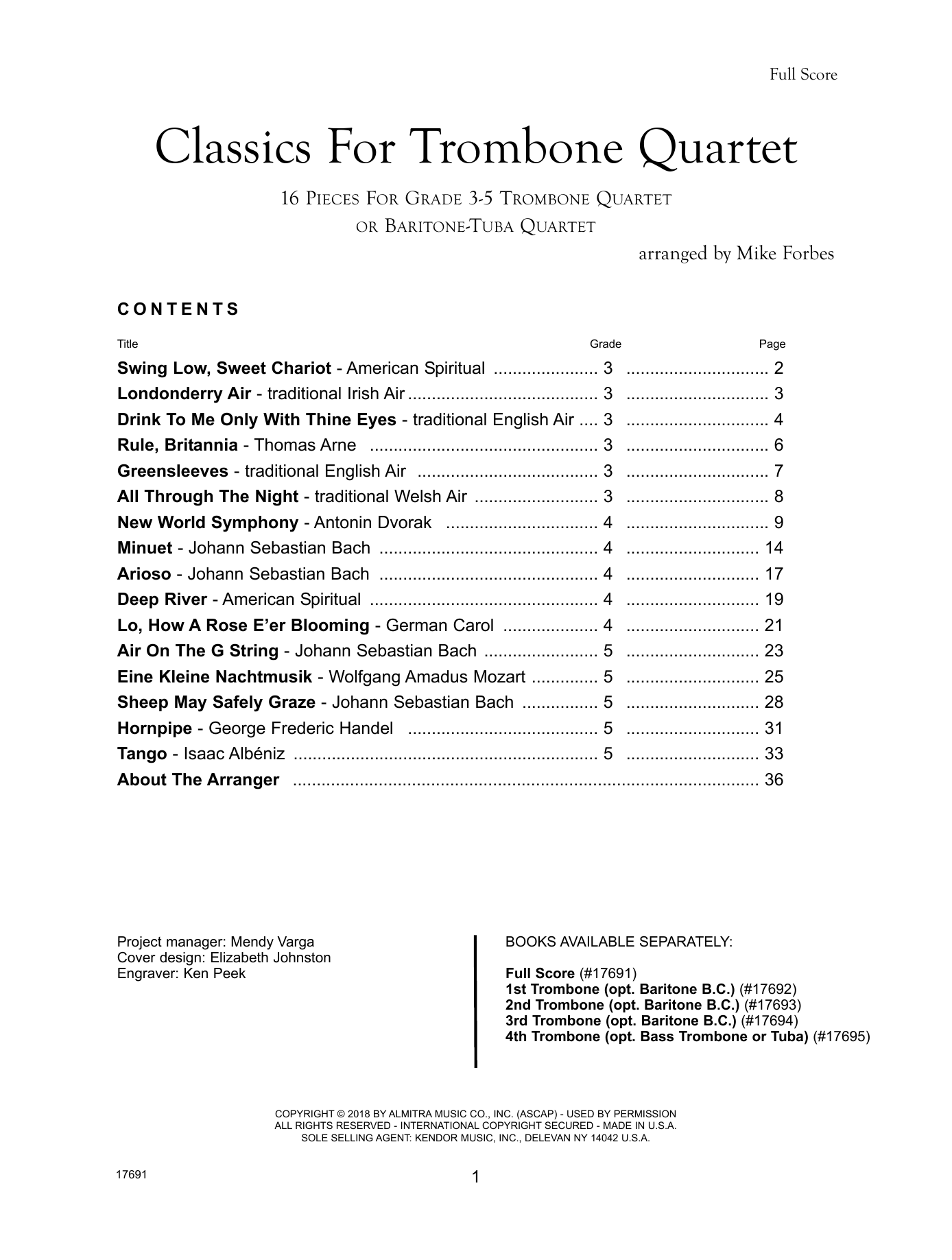 Download Mike Forbes Classics For Trombone Quartet - Full Sc Sheet Music