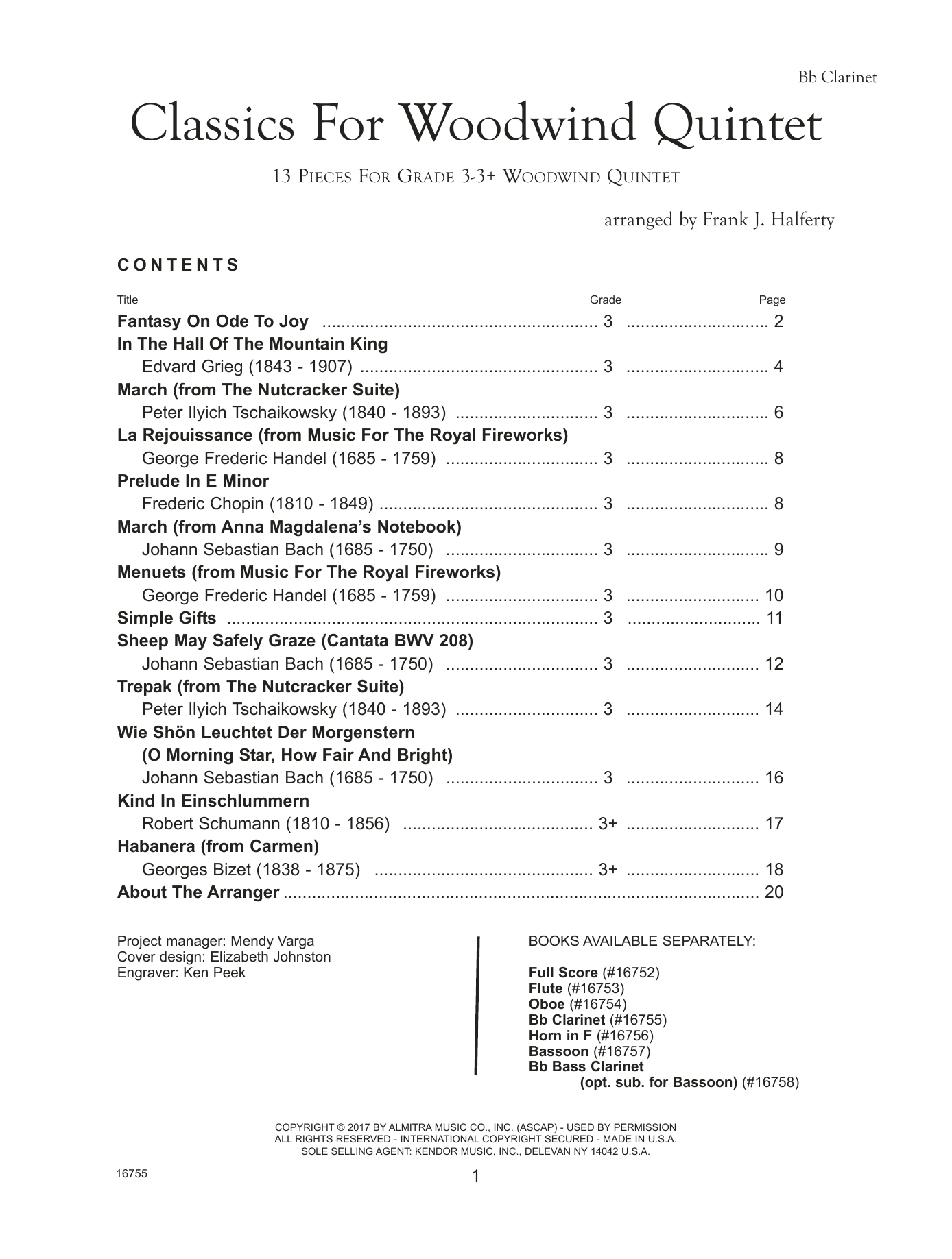 Download Frank J. Halferty Classics For Woodwind Quintet - Bb Clar Sheet Music