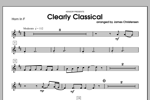 Download James Christensen Clearly Classical - Horn in F Sheet Music