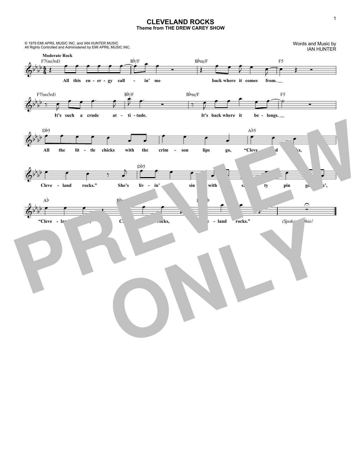 Download Presidents Of The United States Of A Cleveland Rocks Sheet Music