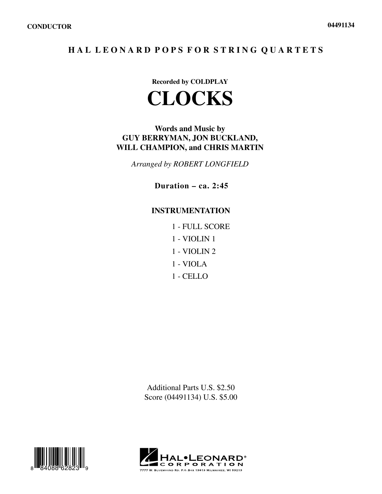 Download Robert Longfield Clocks - Full Score Sheet Music