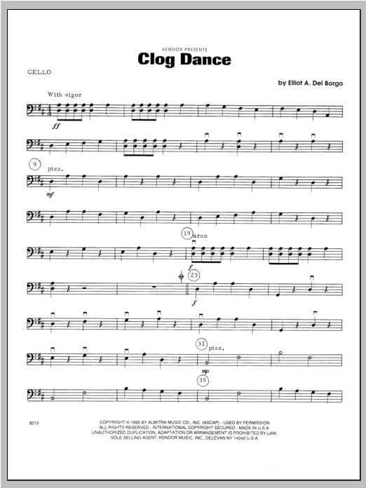 Download Del Borgo Clog Dance - Cello Sheet Music