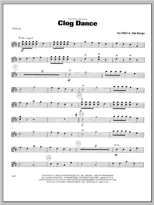 Download Del Borgo Clog Dance - Viola Sheet Music