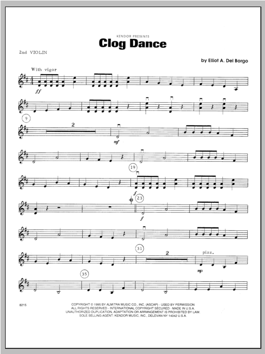 Download Del Borgo Clog Dance - Violin 2 Sheet Music