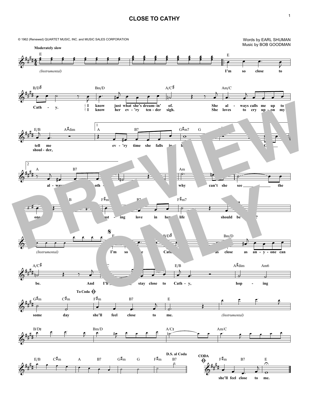 Download Mike Clifford Close To Cathy Sheet Music