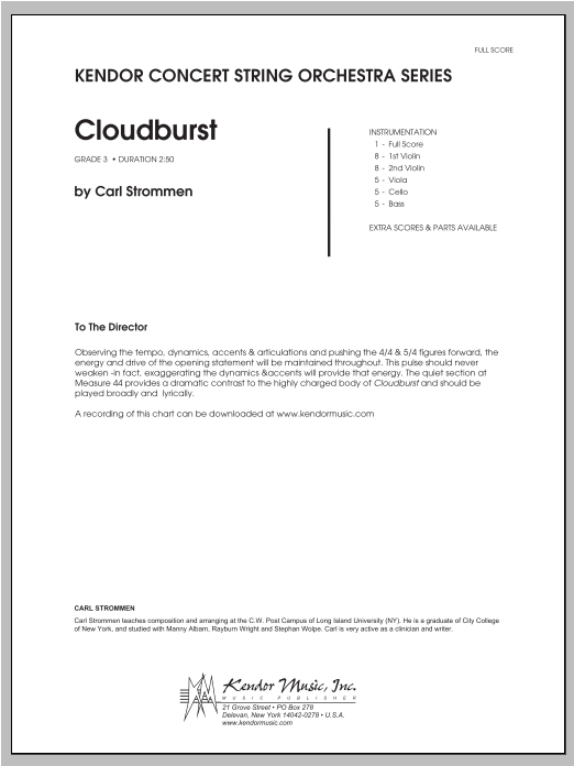 Download Strommen Cloudburst - Full Score Sheet Music