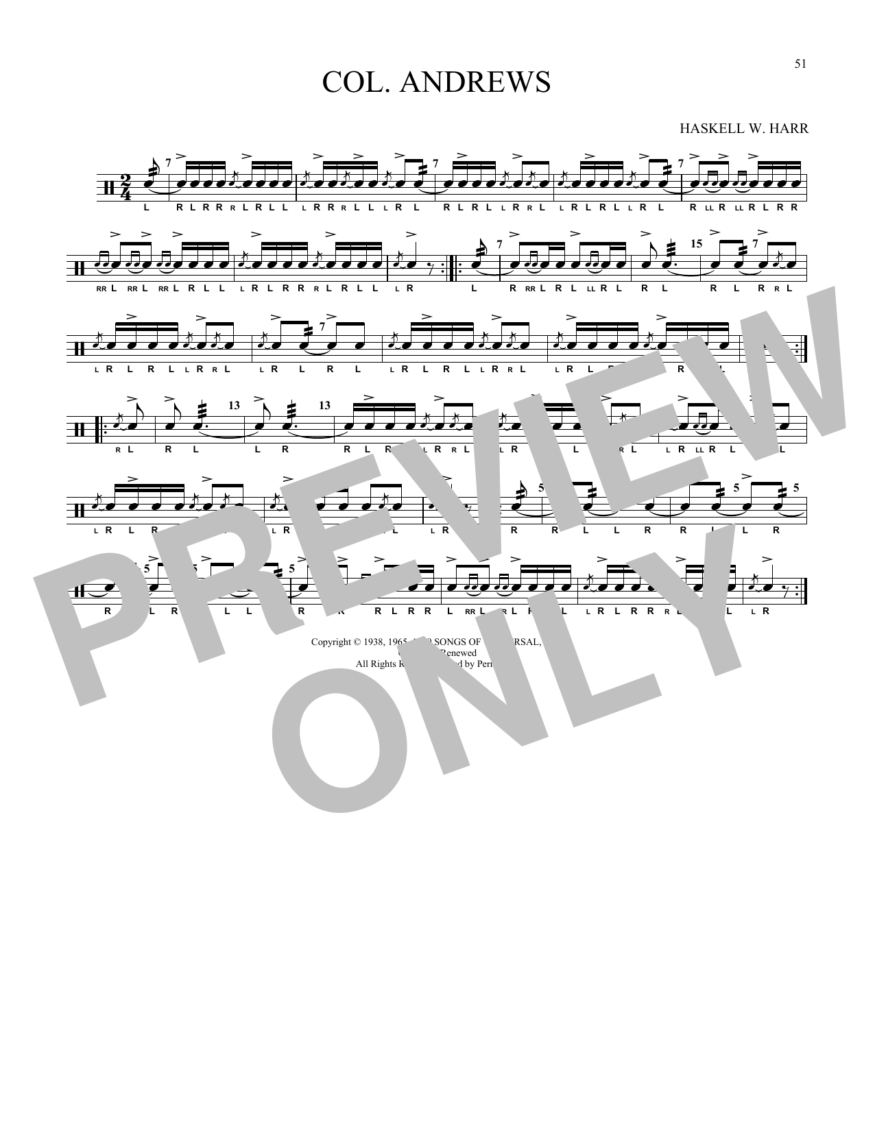 Download Haskell W. Harr Col. Andrews Sheet Music
