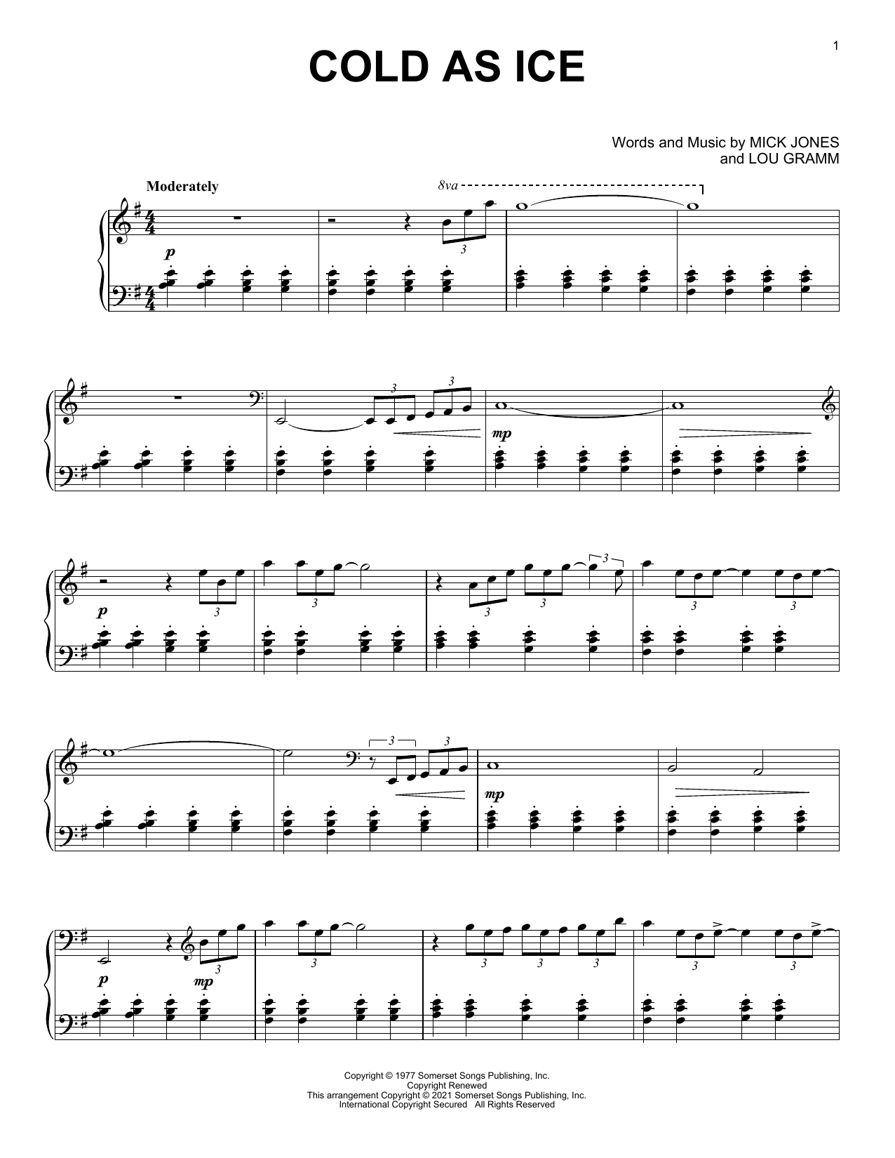 Download Foreigner Cold As Ice [Classical version] (arr. D Sheet Music