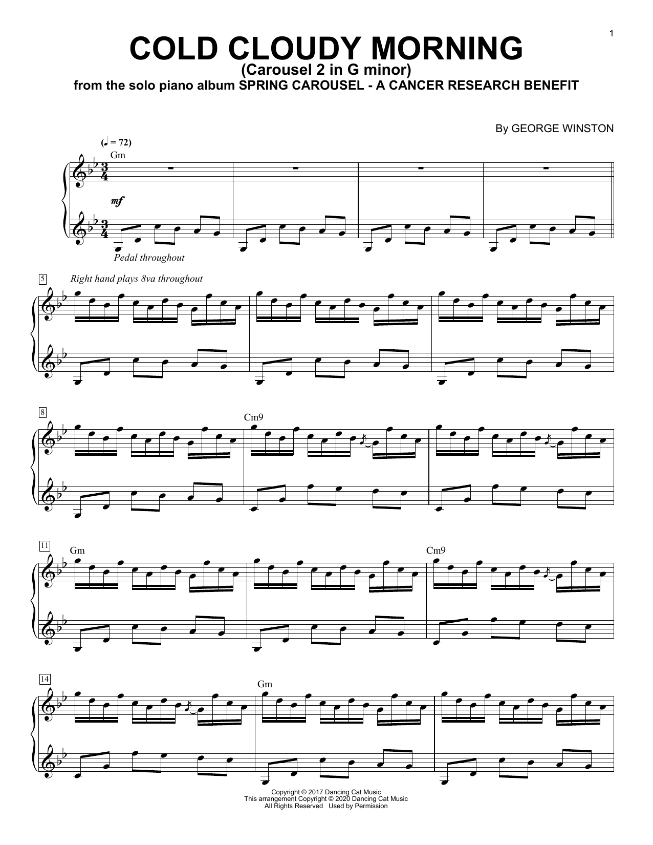 Download George Winston Cold Cloudy Morning (Carousel 2 In G Mi Sheet Music