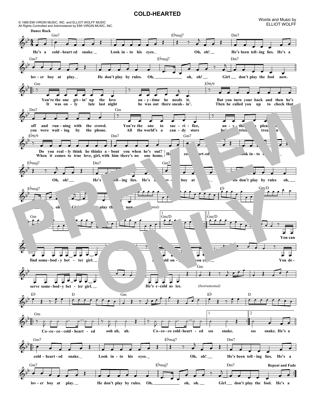 Download Paula Abdul Cold-Hearted Sheet Music