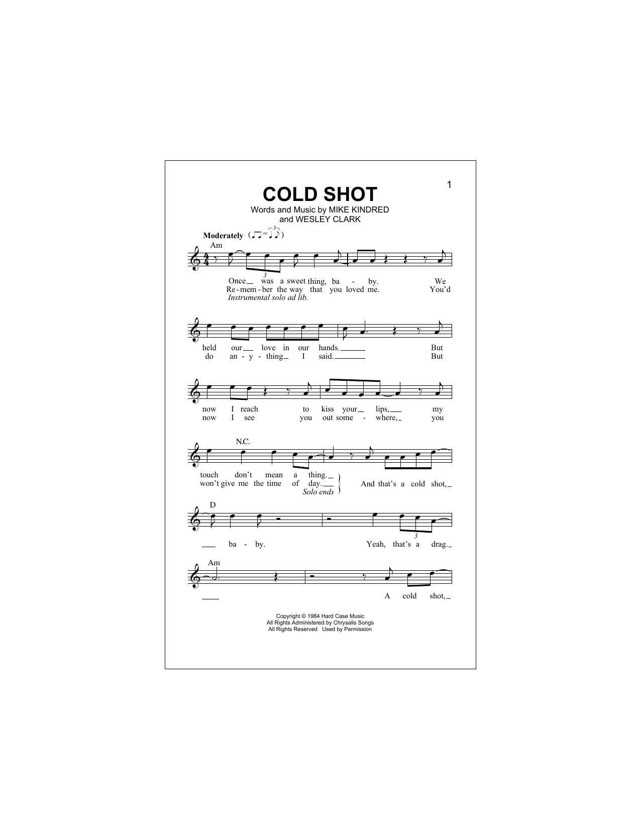 Download Stevie Ray Vaughan Cold Shot Sheet Music
