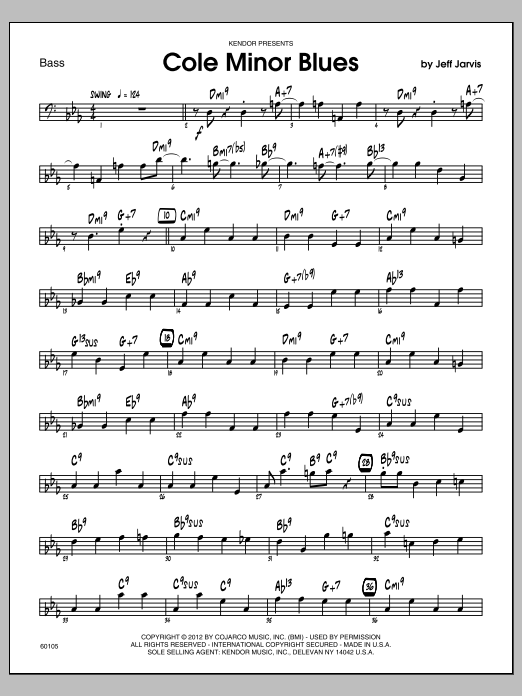 Download Jarvis Cole Minor Blues - Bass Sheet Music
