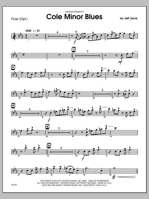 Download Jarvis Cole Minor Blues - Flute Sheet Music