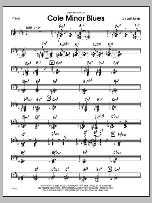 Download Jarvis Cole Minor Blues - Piano Sheet Music