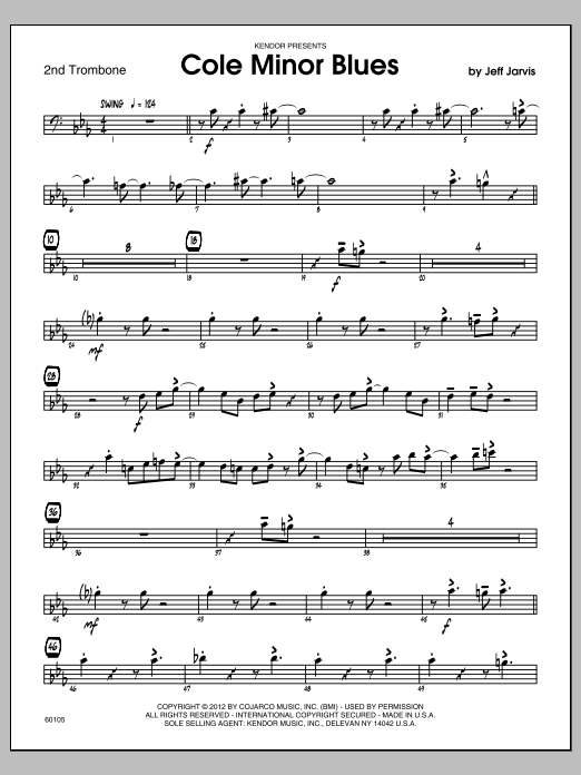 Download Jarvis Cole Minor Blues - Trombone 2 Sheet Music