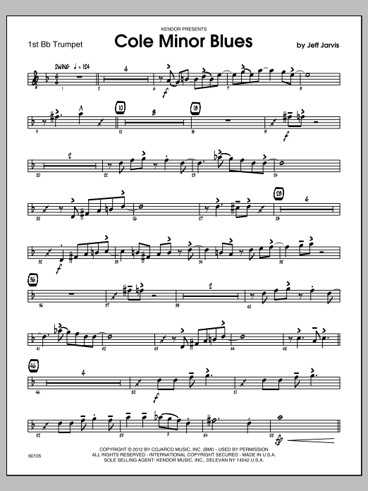 Download Jarvis Cole Minor Blues - Trumpet 1 Sheet Music