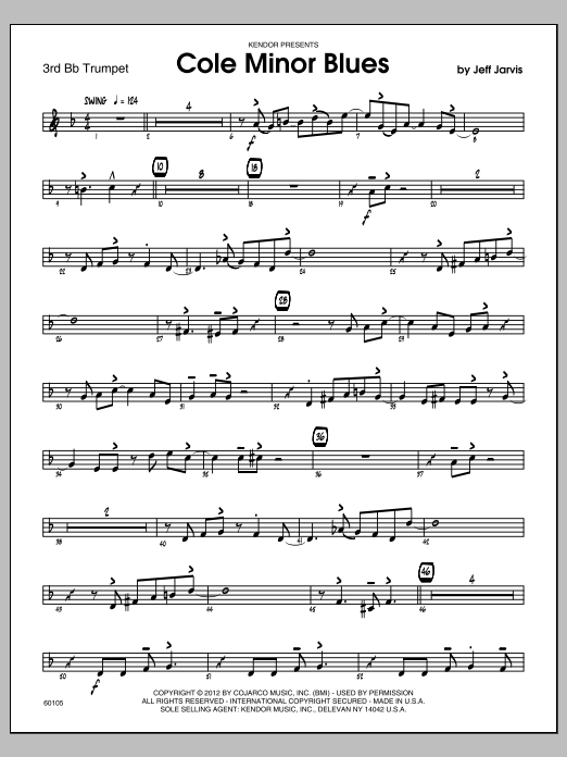 Download Jarvis Cole Minor Blues - Trumpet 3 Sheet Music
