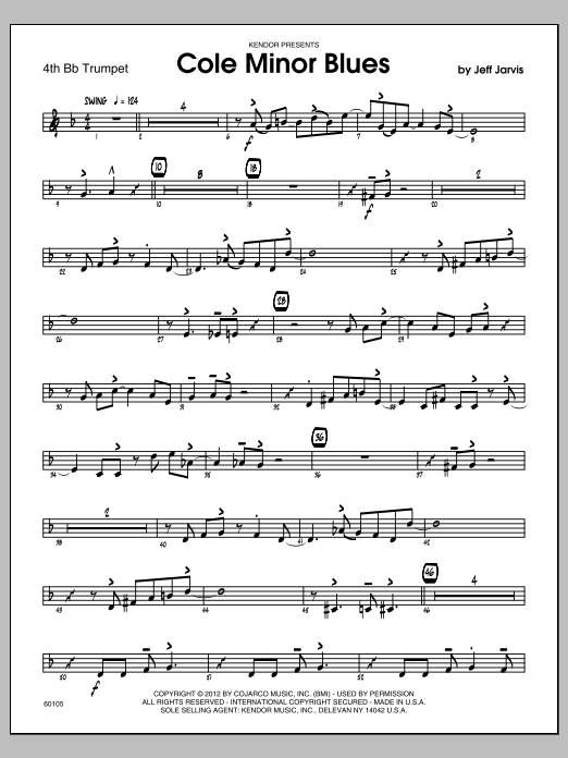 Download Jarvis Cole Minor Blues - Trumpet 4 Sheet Music