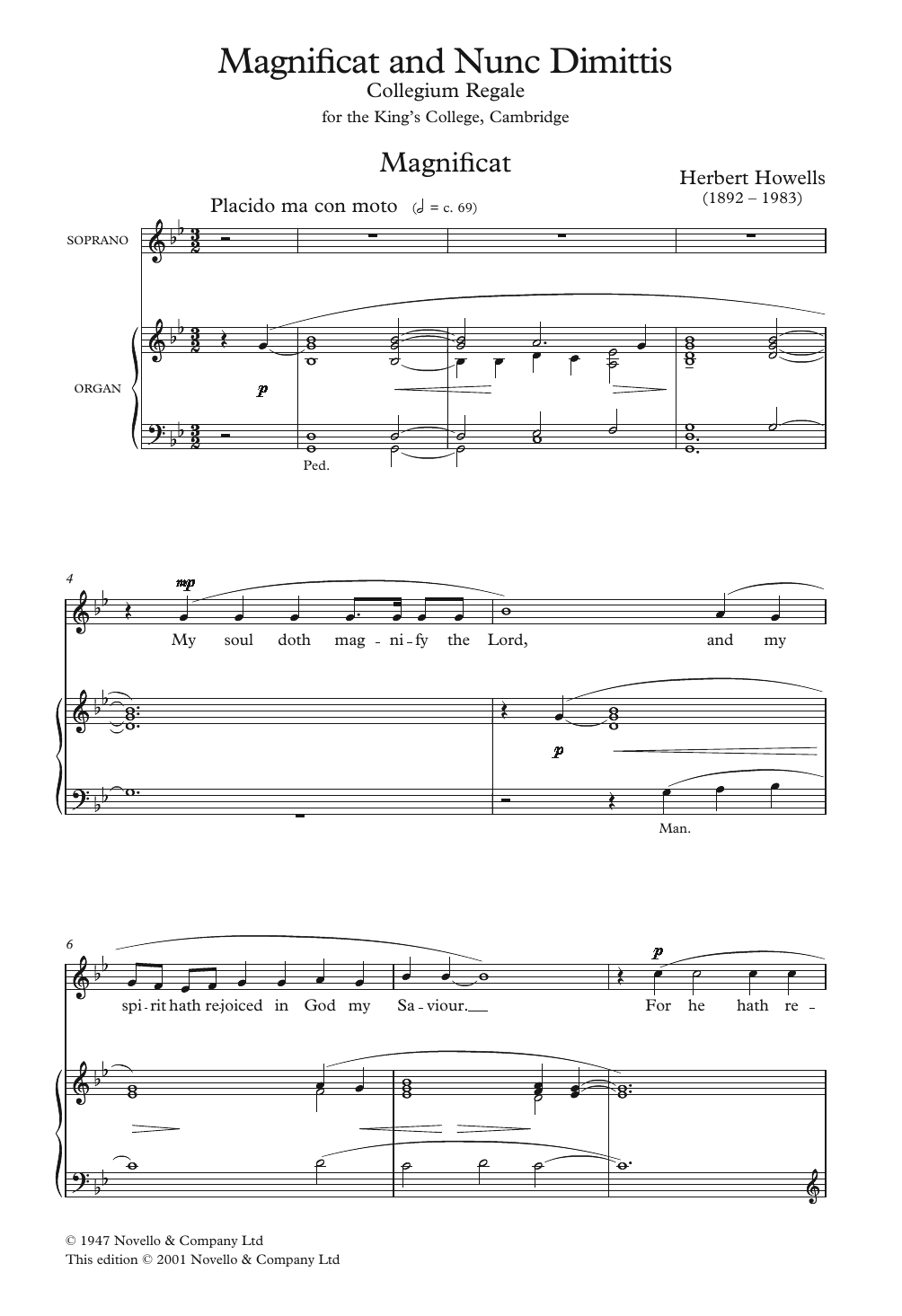 Download Herbert Howells Collegium Regale 1945 Magnificat And Nu Sheet Music