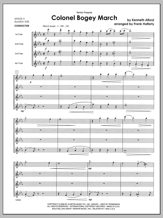 Download Alford Colonel Bogey March - Full Score Sheet Music