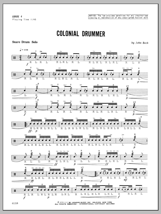 Download John H. Beck Colonial Drummer Sheet Music