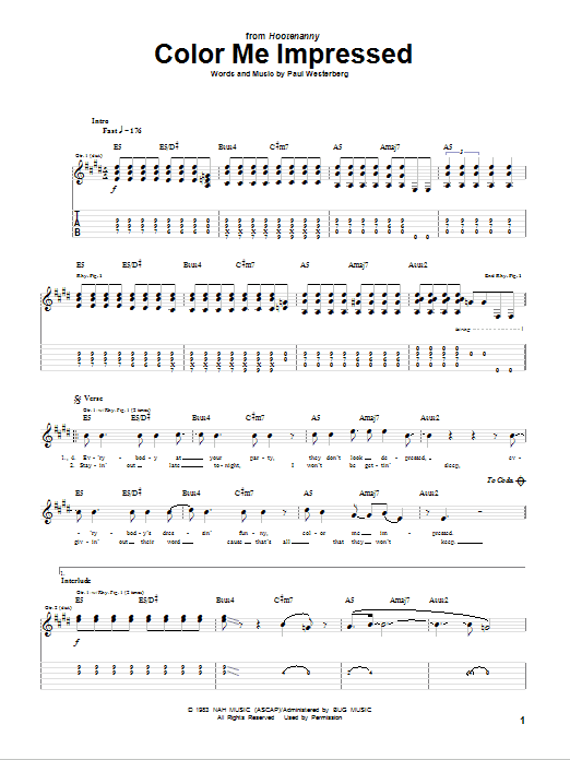 Download The Replacements Color Me Impressed Sheet Music