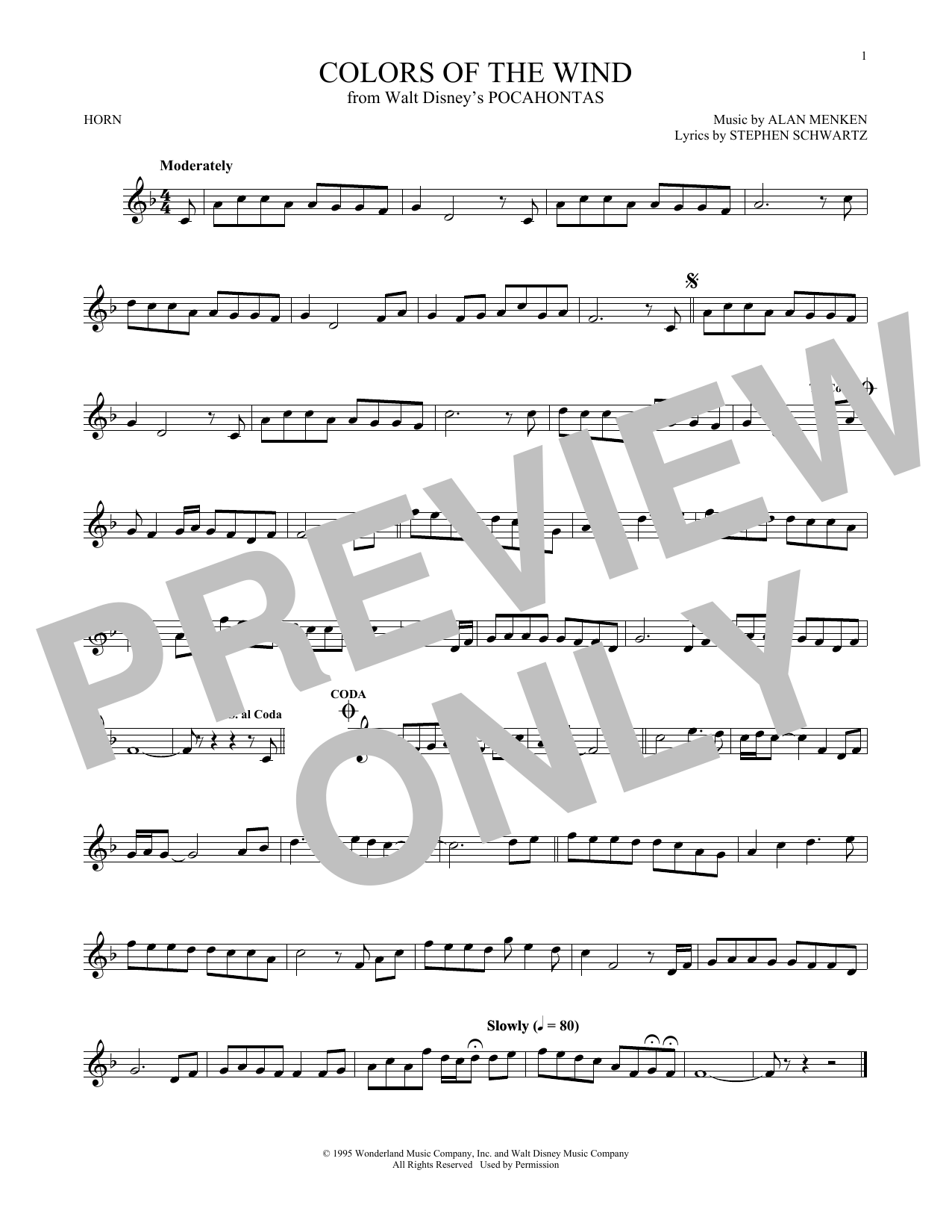 Download Vanessa Williams Colors Of The Wind Sheet Music