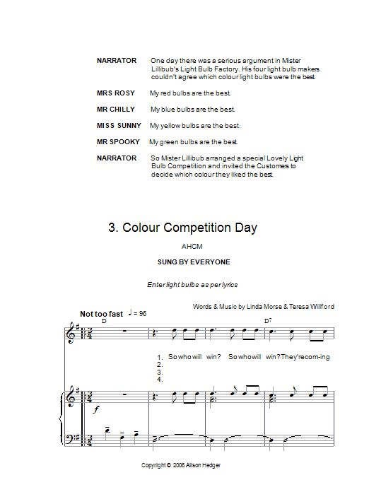 Download Alison Hedger Colour Competition Day (from Mister Lil Sheet Music