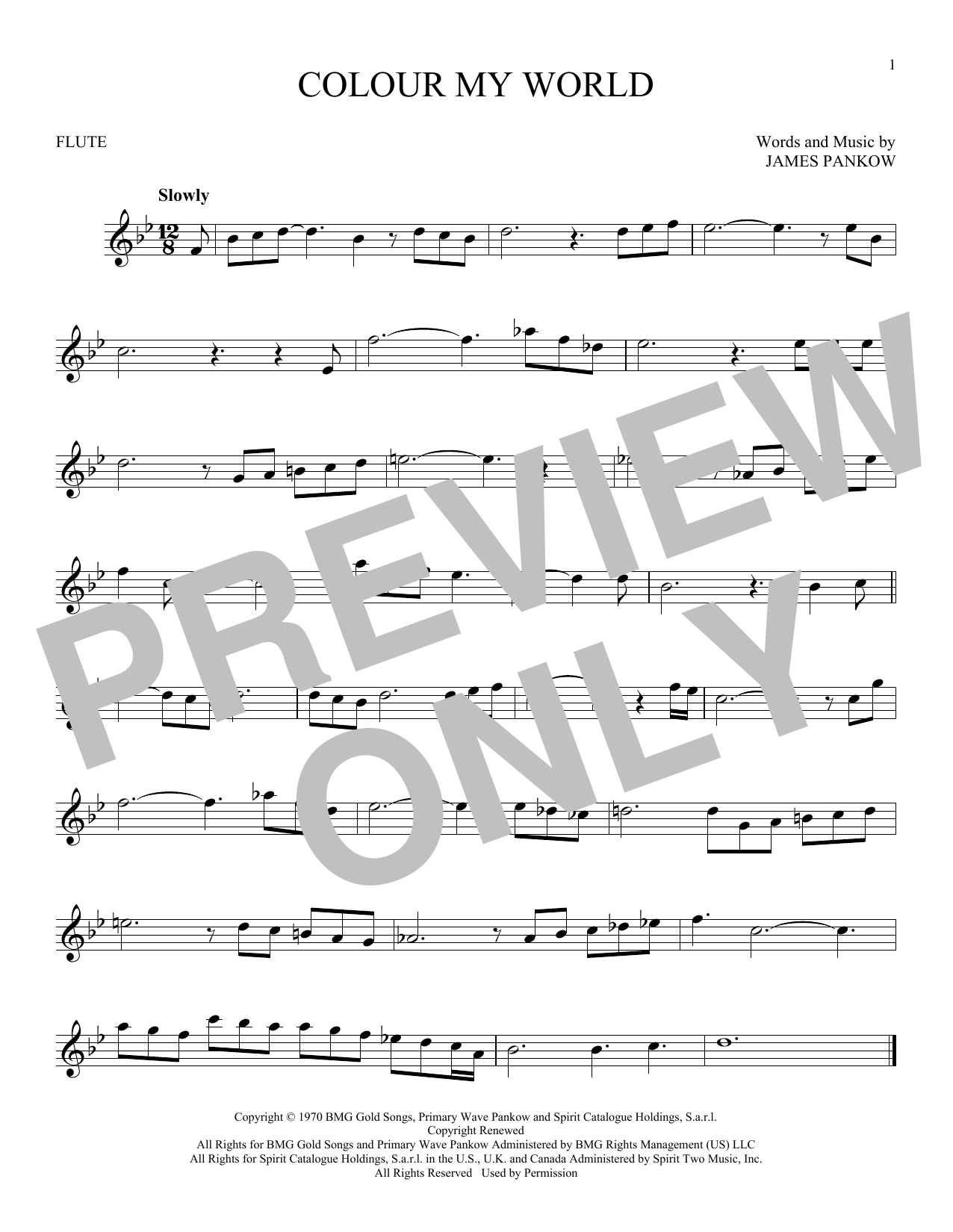 Download Chicago Colour My World Sheet Music
