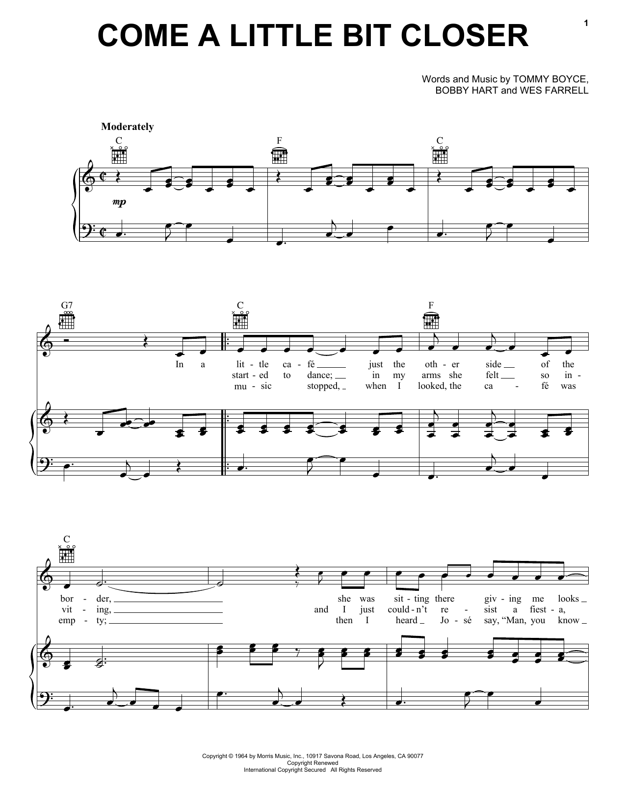 Download Jay & The Americans Come A Little Bit Closer Sheet Music
