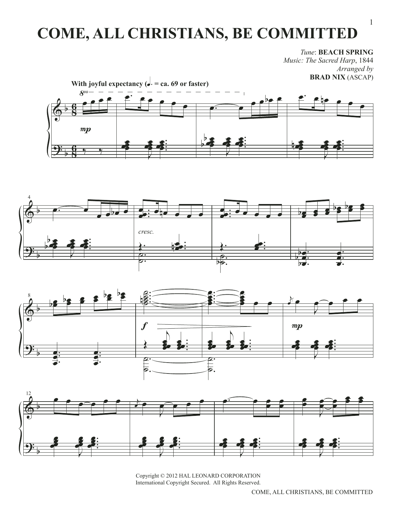 Download Beach Spring from Sacred Harp Come, All Christians, Be Committed (arr Sheet Music