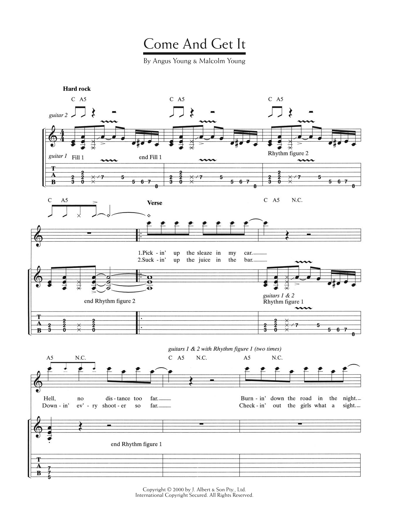 Download AC/DC Come And Get It Sheet Music