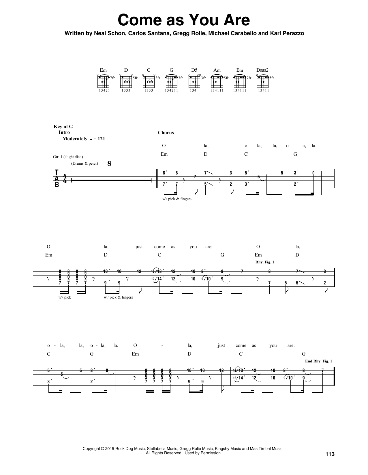 Download Santana Come As You Are Sheet Music