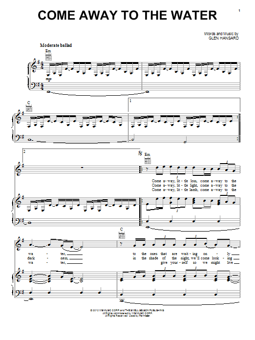 Download Maroon 5 Come Away To The Water Sheet Music