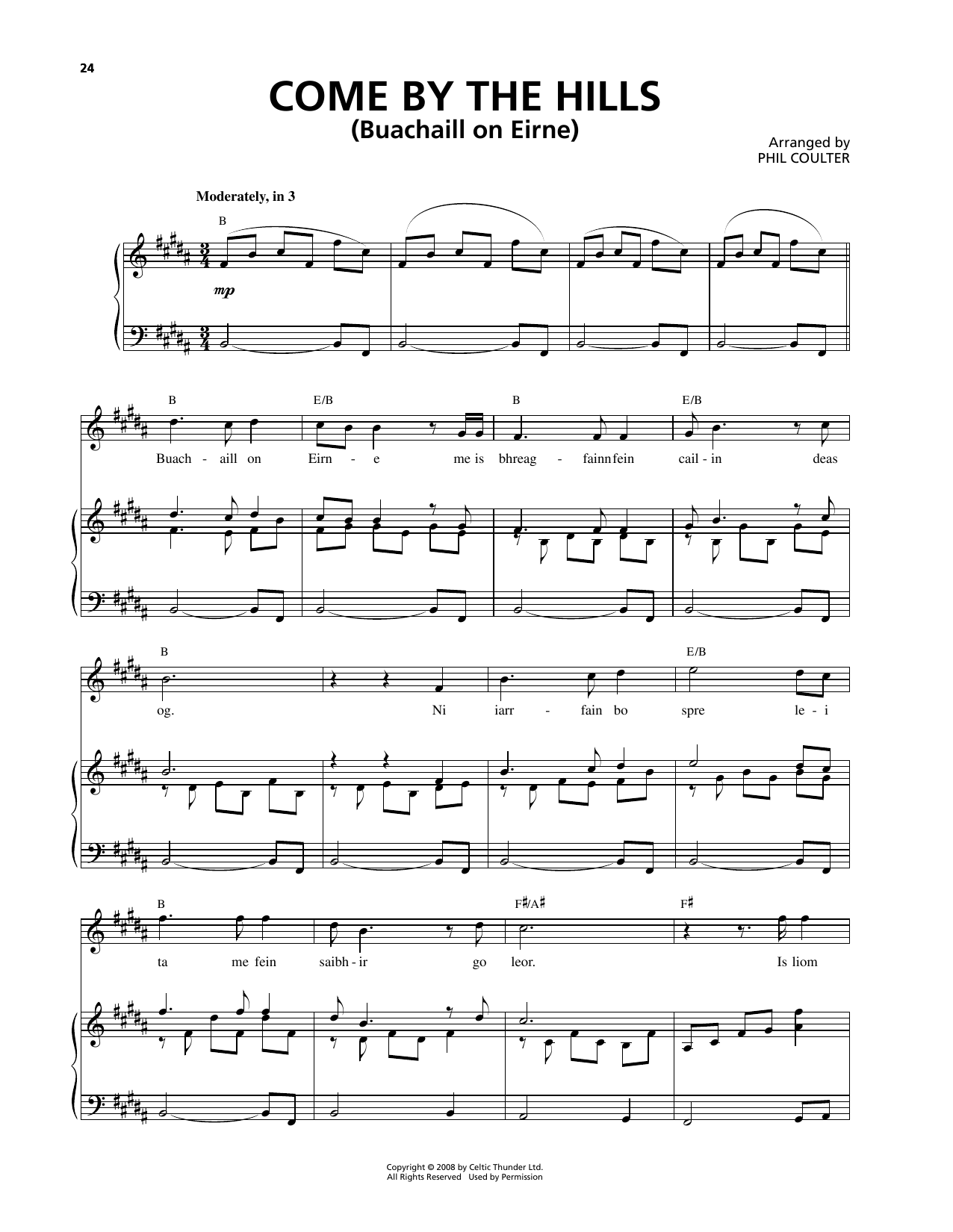 Download Celtic Thunder Come By The Hills (Buachaill On Eirne) Sheet Music