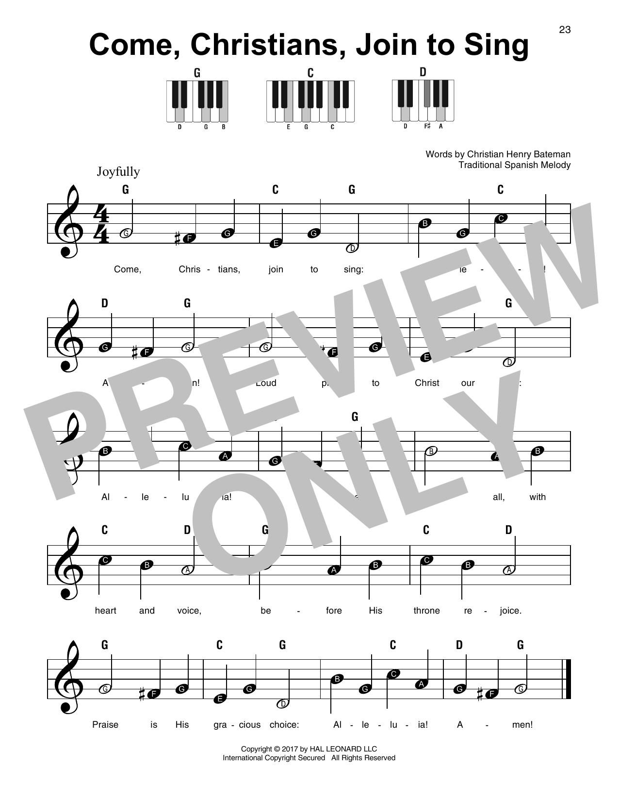 Download Christian Henry Bateman Come, Christians, Join To Sing Sheet Music