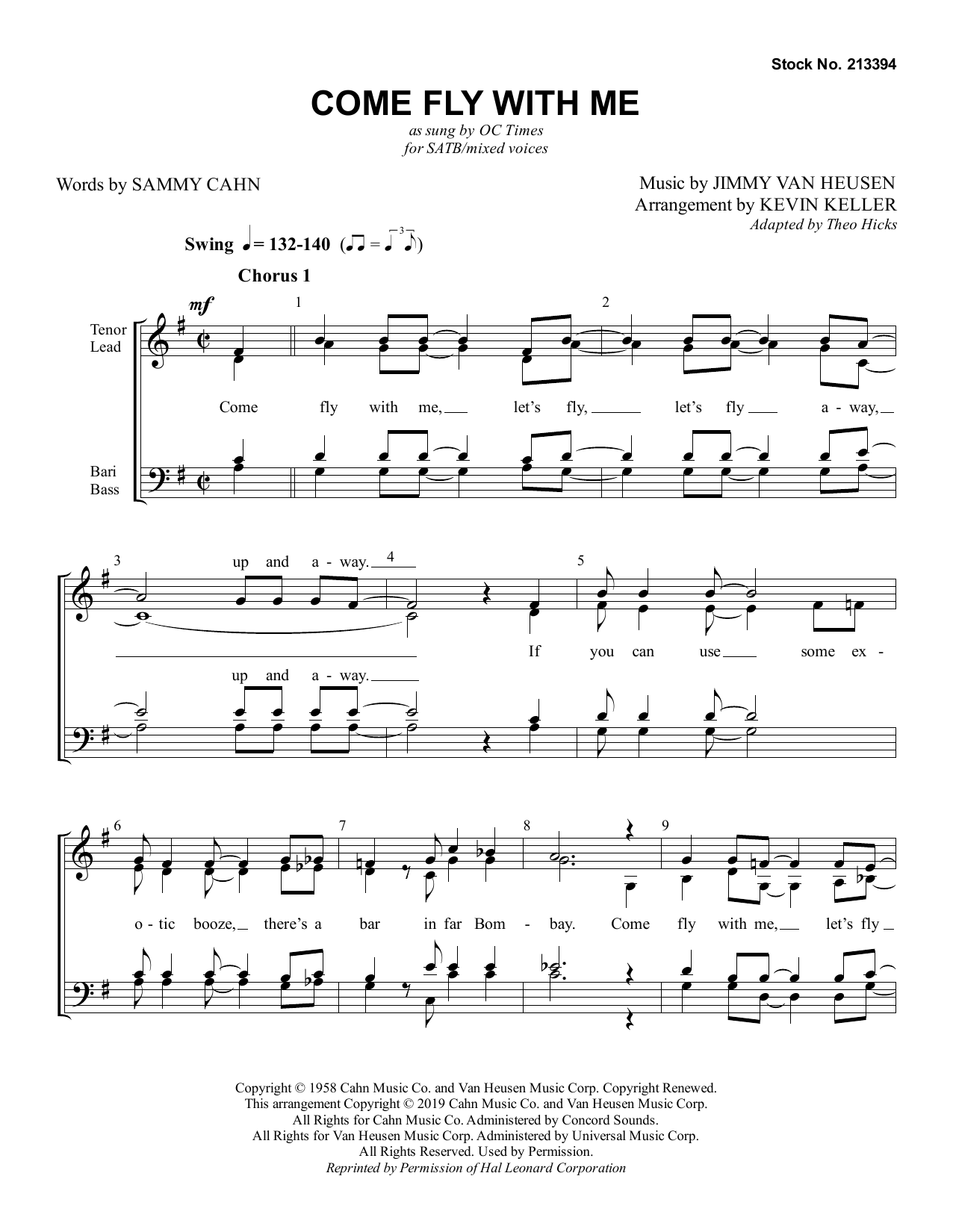 Download OC Times Come Fly With Me (arr. Kevin Keller) Sheet Music