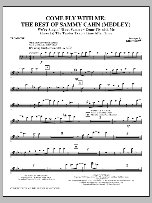 Download Kirby Shaw Come Fly With Me: The Best Of Sammy Cah Sheet Music