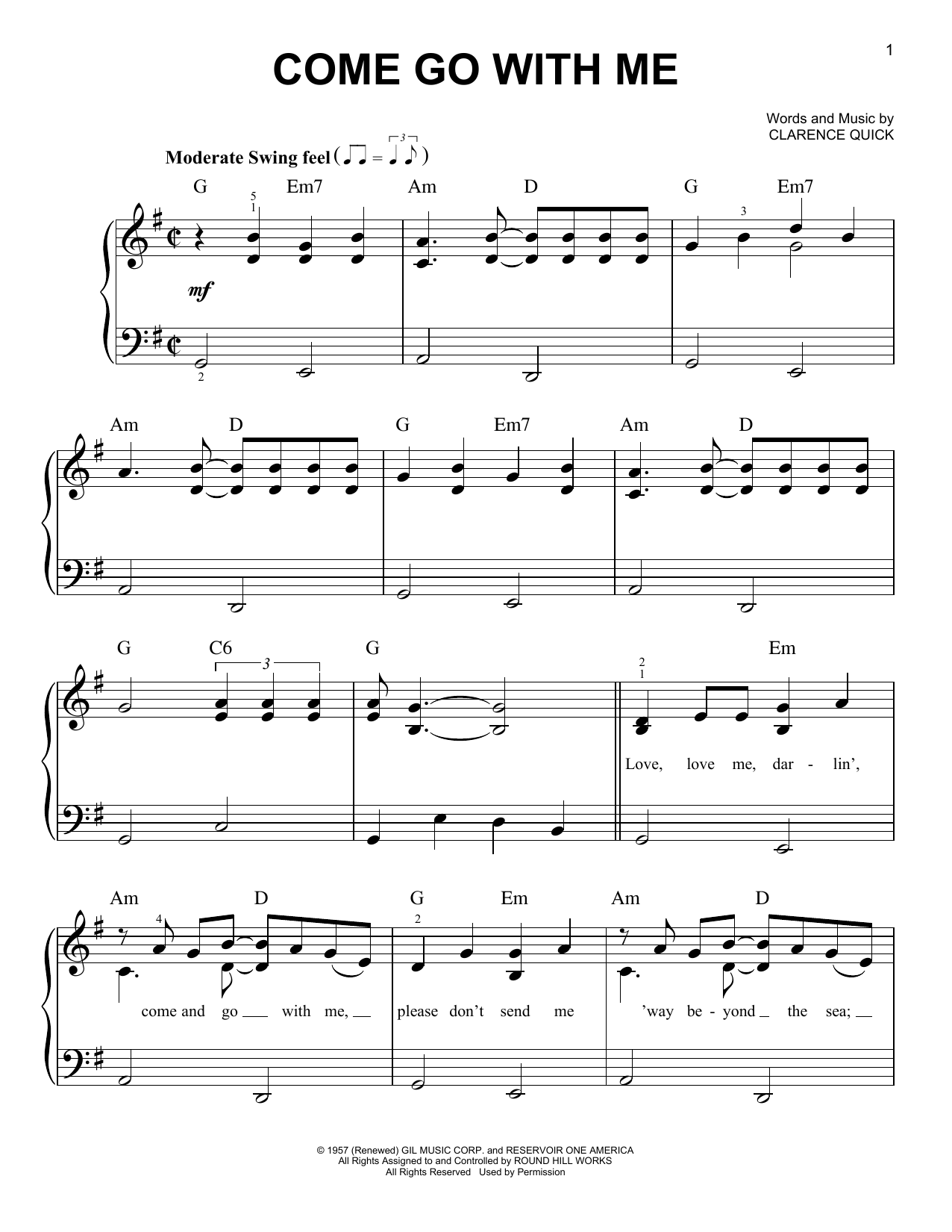 Download Dell-Vikings Come Go With Me Sheet Music