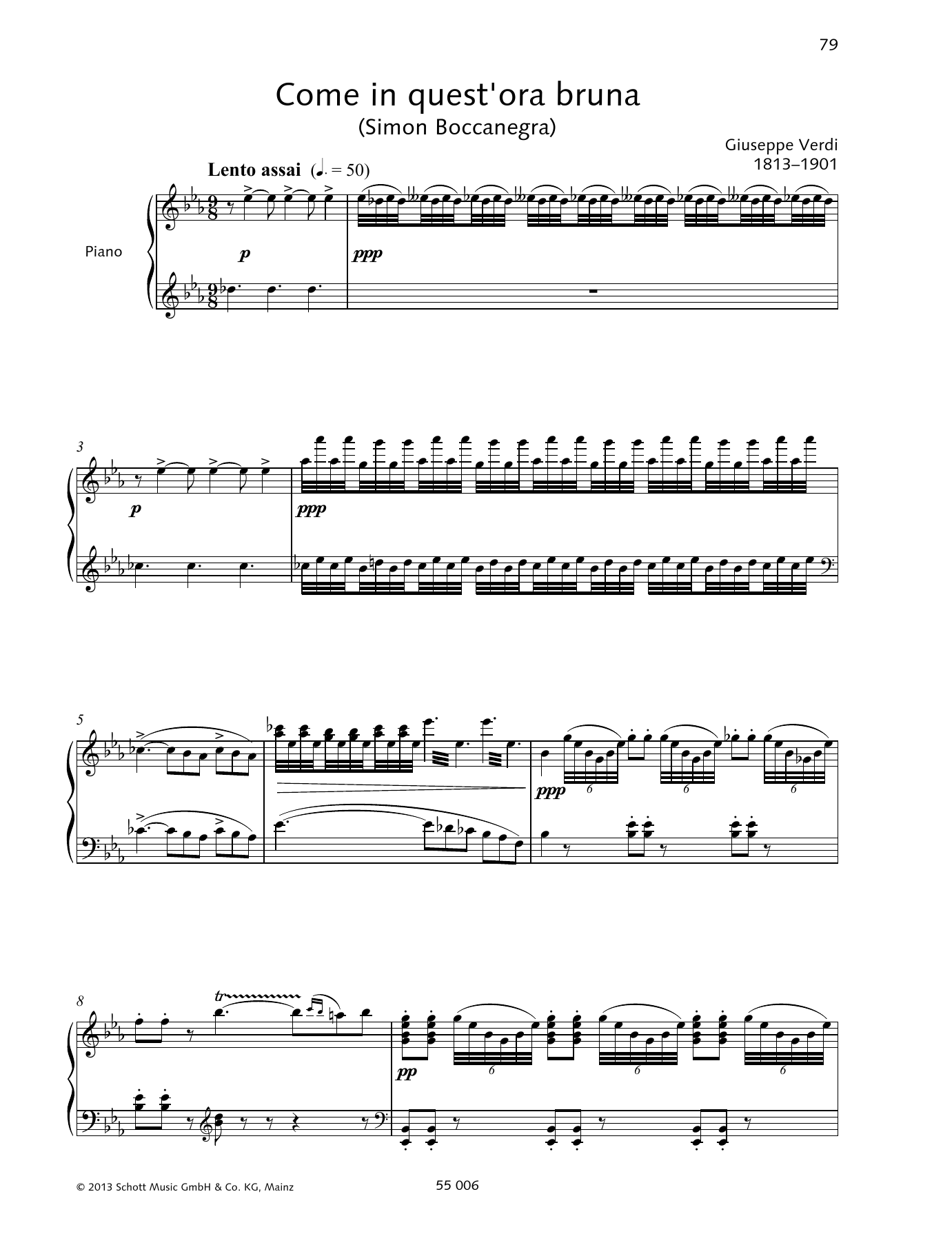 Download Giuseppe Verdi Come in quest'ora bruna Sheet Music