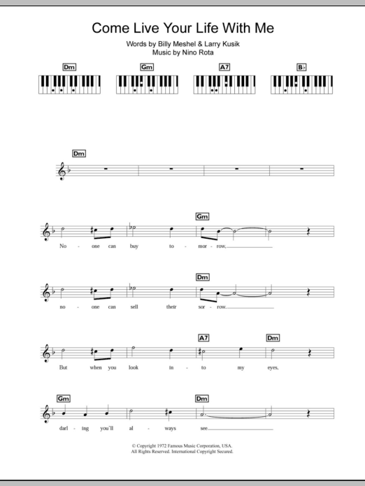 Download Peter Cincotti Come Live Your Life With Me Sheet Music