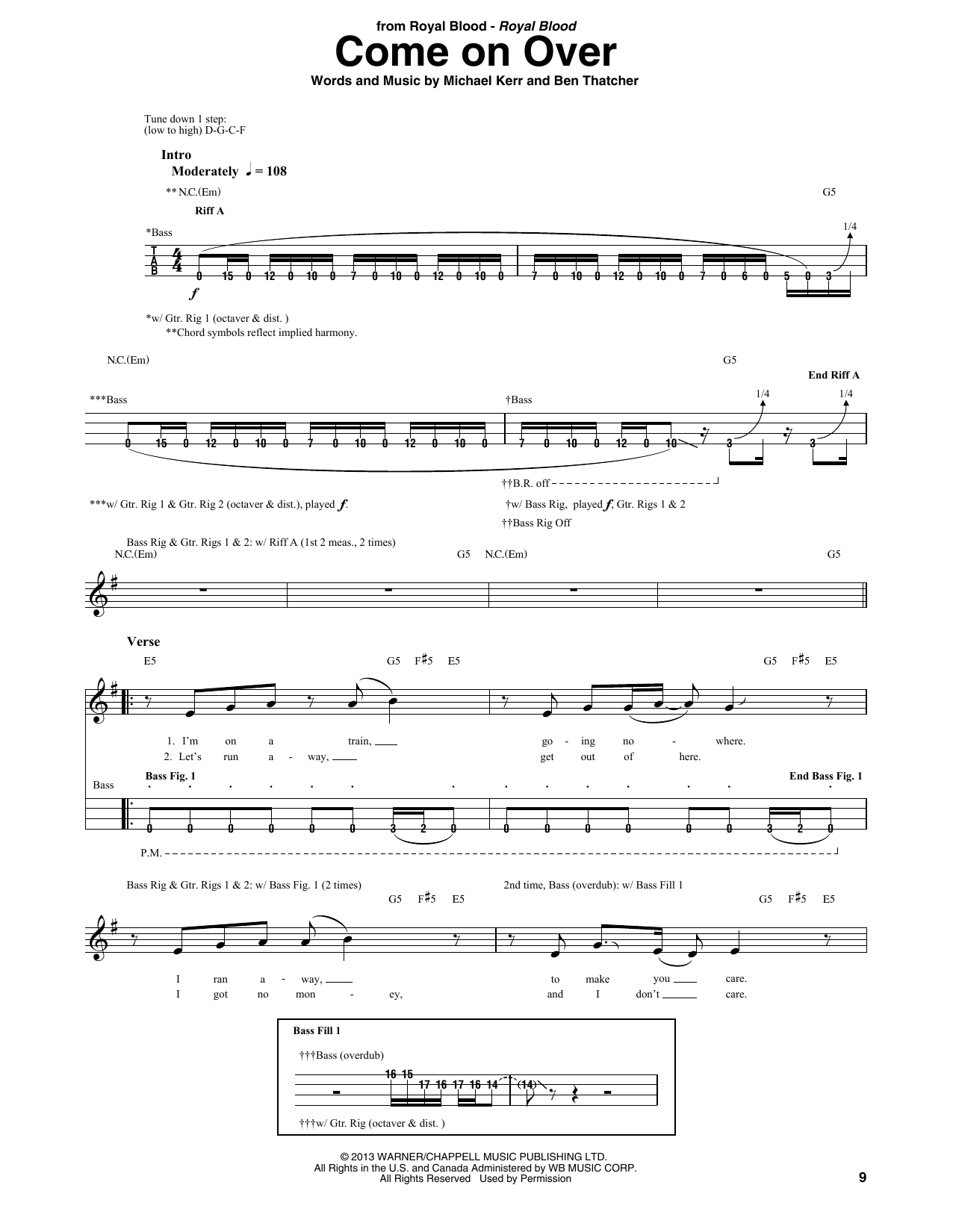Download Royal Blood Come On Over Sheet Music