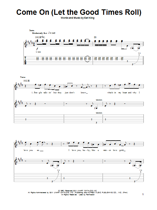 Download Jimi Hendrix Come On (Part 1) Sheet Music