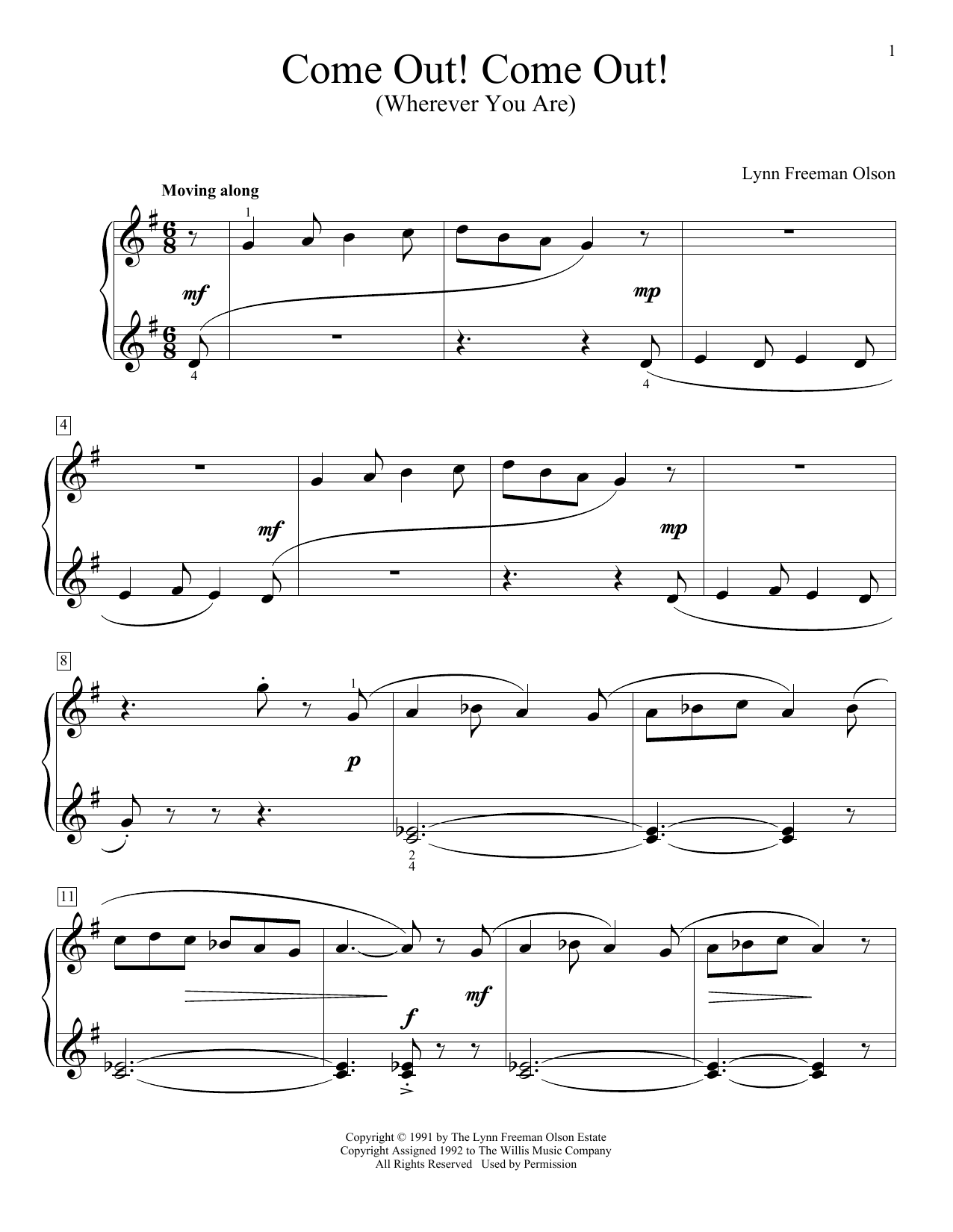 Download Lynn Freeman Olson Come Out! Come Out! (Wherever You Are) Sheet Music