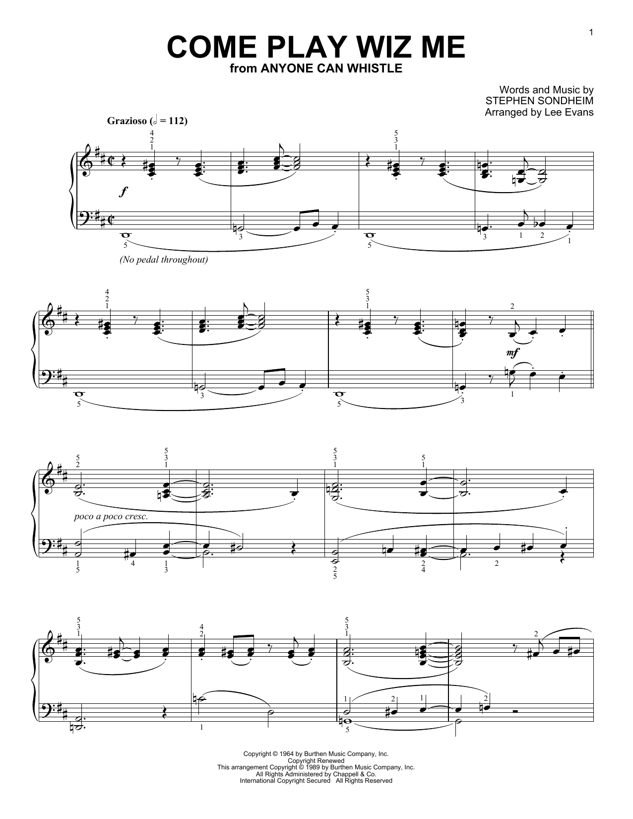 Download Stephen Sondheim Come Play Wiz Me (from Anyone Can Whist Sheet Music