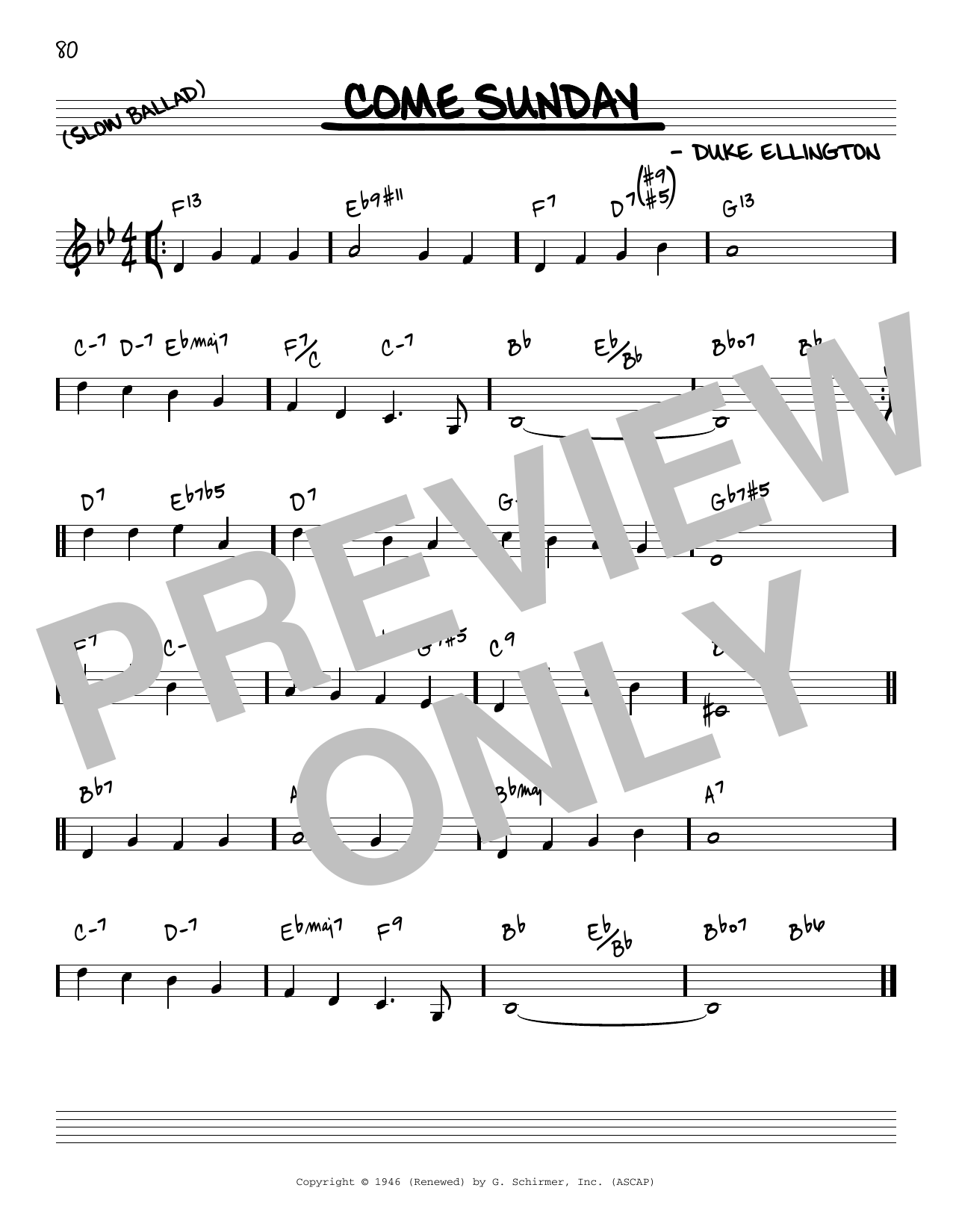 Download Duke Ellington Come Sunday [Reharmonized version] (arr Sheet Music