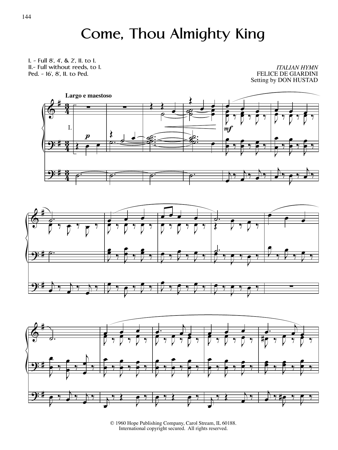 Download Don Hustad Come, Thou Almighty King Sheet Music